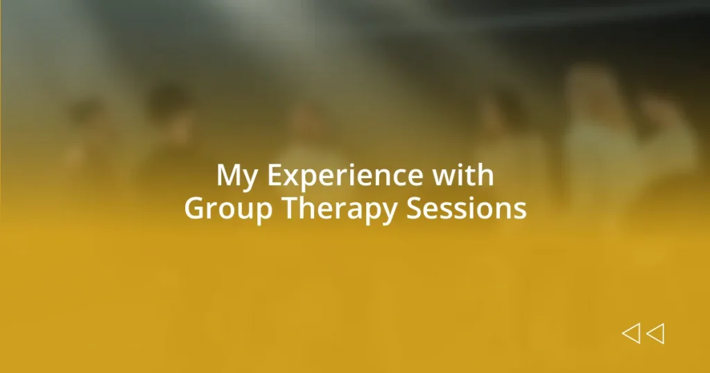 My Experience with Group Therapy Sessions