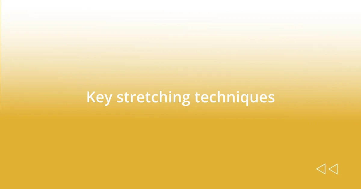 Key stretching techniques